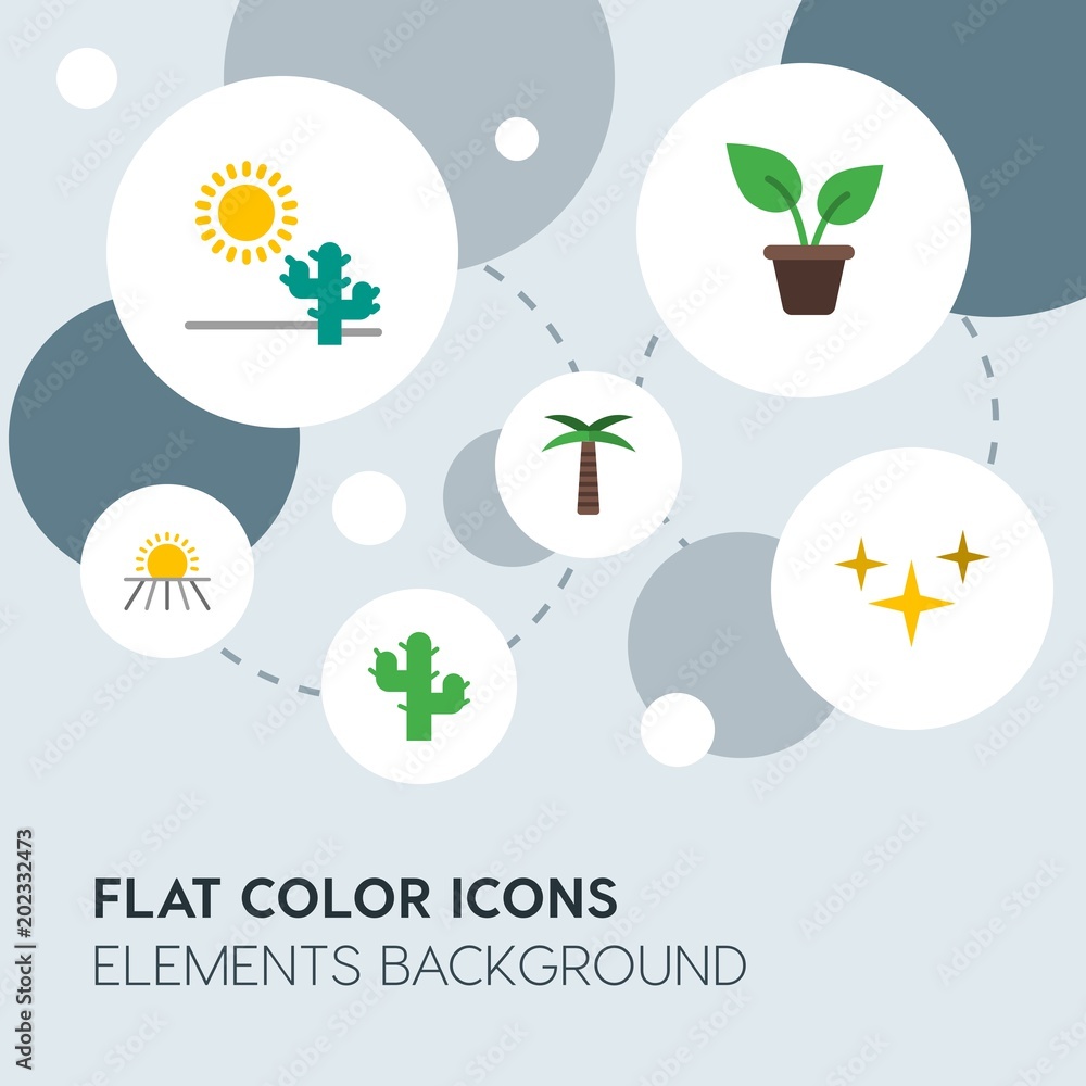 Fotografie health, science, nature flat vector icons and elements background with circle bubbles networks