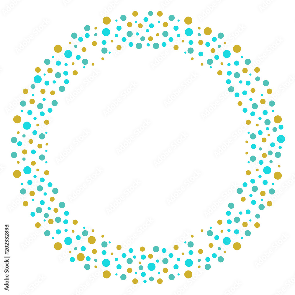 Dotted round frame isolated on white background. Vector illustration. Dotted round frame isolated on white background. Vector illustration.