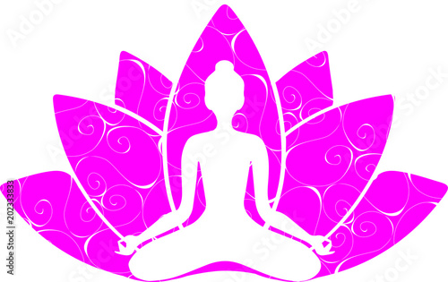 yoga meditation lotos pink with white pattern