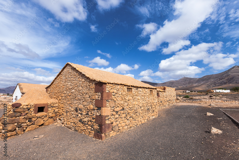 A rustic stone house on the island of Fuerteventura. Canaries. Spain