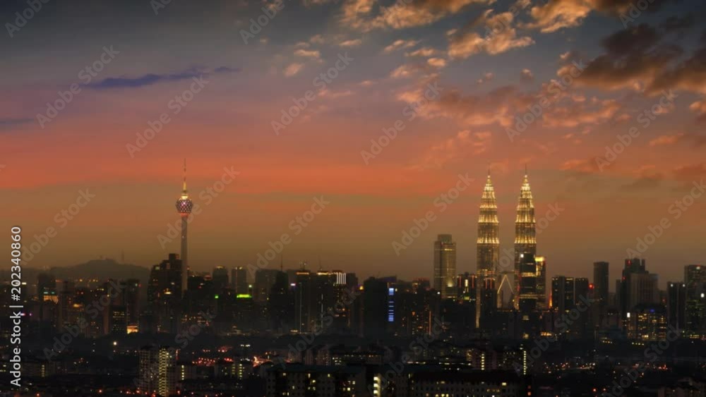 Kuala Lumpur skyline night scene Kuala Lumpur skyline night scene