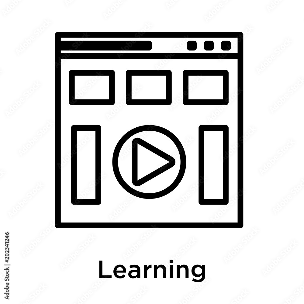Learning icon isolated on white background Learning icon isolated on white background
