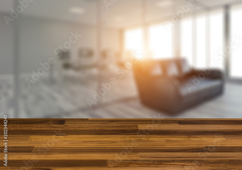 Background with empty wooden table. Flooring photo