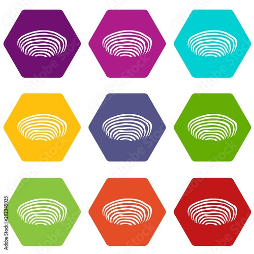 Quarry icons 9 set coloful isolated on white for web