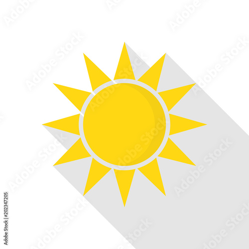 Sun icon. Flat illustration of sun vector icon for web