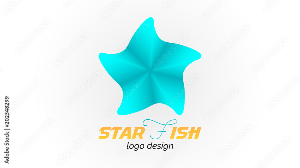 (StarFish) Beautiful Blue StarFish Logo Design