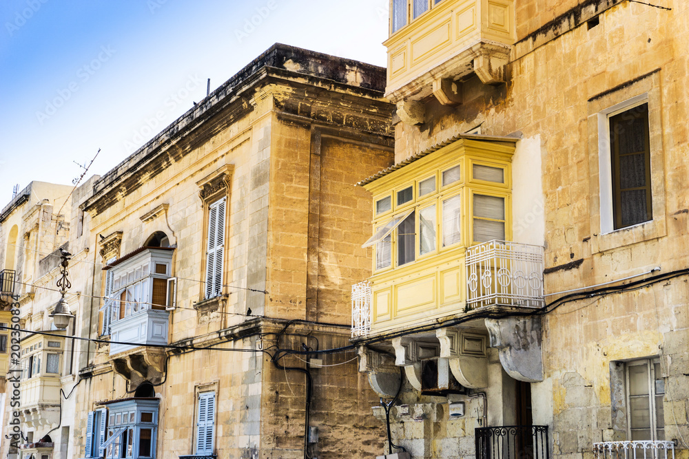 Antique city building in Valletta,Malta Europe
