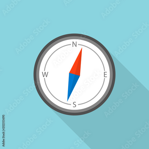 Compass icon. Flat illustration of compass vector icon for web