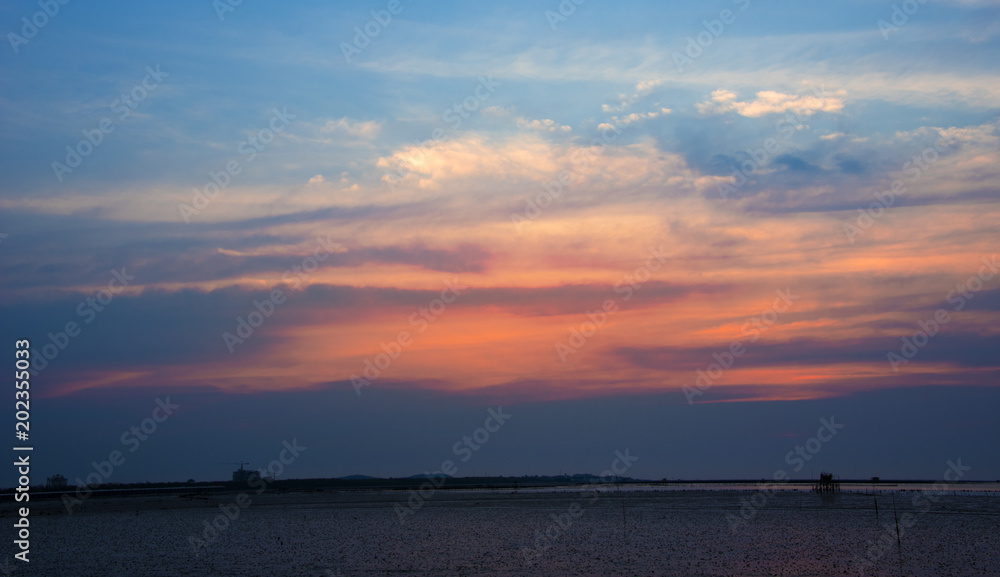 Colorful sky of sunset background