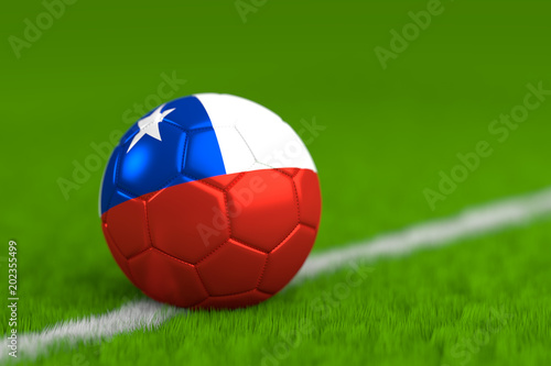 Soccer Ball With Chilean Flag 3D Render