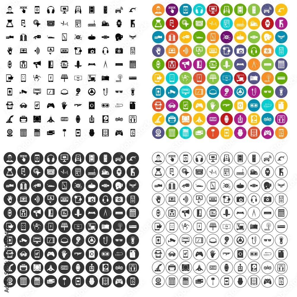 100 adjustment icons set vector in 4 variant for any web design isolated on white 100 adjustment icons set vector in 4 variant for any web design isolated on white