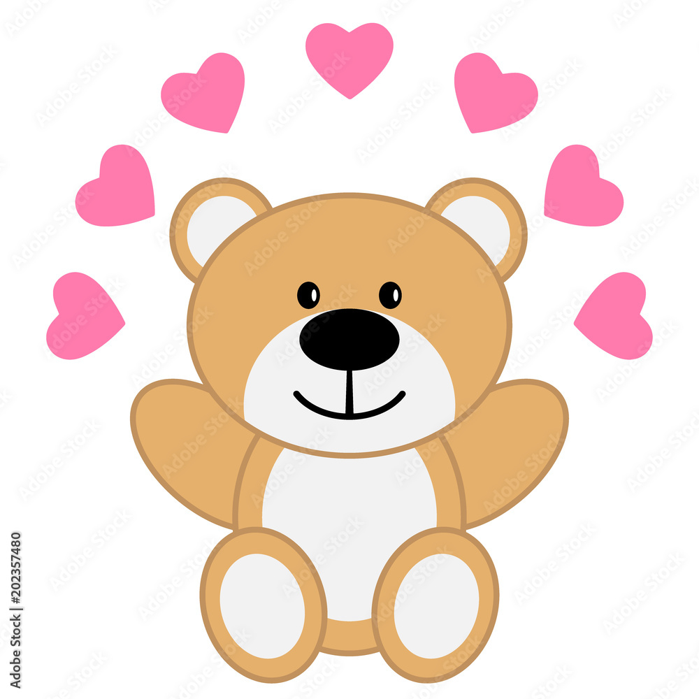 Toy bear with red hearts Toy bear with red hearts