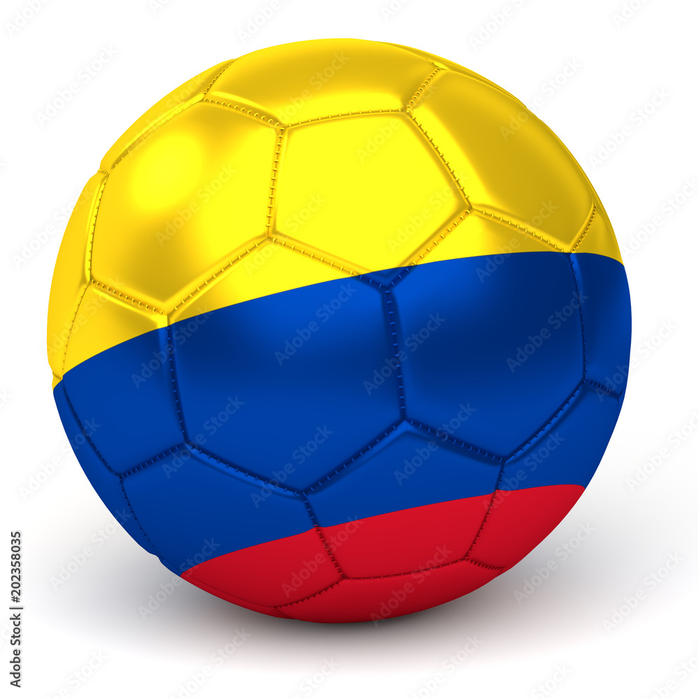 Obraz premium Soccer Ball With Colombian Flag 3D Render