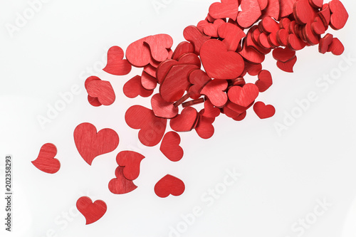 Red wooden hearts