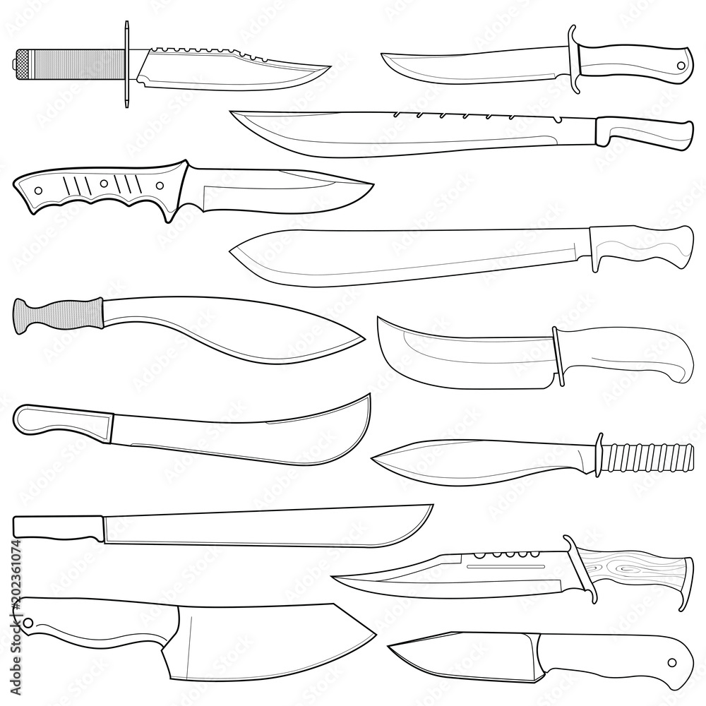 hunting knife isolated on white background. Vector illustration hunting knife isolated on white background. Vector illustration