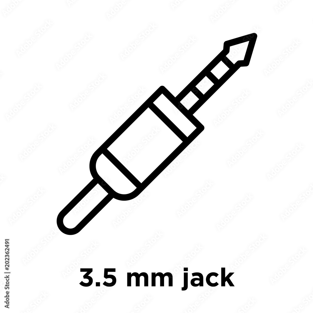 3.5 mm jack icon isolated on white background 3.5 mm jack icon isolated on white background