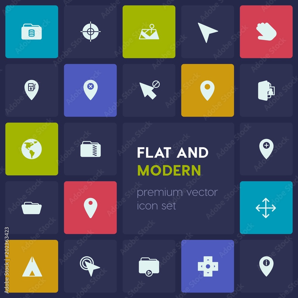 Modern Simple Set of location, folder, cursors Vector fill Icons. Contains such Icons as information, location, car, station, target, map and more on dark background. Fully Editable. Pixel Perfect Modern Simple Set of location, folder, cursors Vector fill Icons. Contains such Icons as information, location, car, station, target, map and more on dark background. Fully Editable. Pixel Perfect