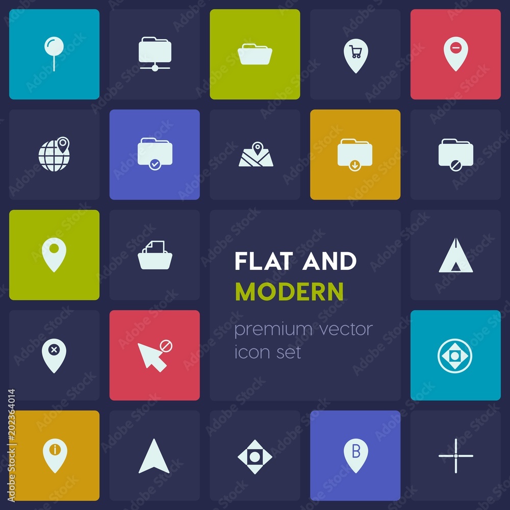 Modern Simple Set of location, folder, cursors Vector fill Icons. Contains such Icons as block, nature, business, cursor, information and more on dark background. Fully Editable. Pixel Perfect Modern Simple Set of location, folder, cursors Vector fill Icons. Contains such Icons as block, nature, business, cursor, information and more on dark background. Fully Editable. Pixel Perfect