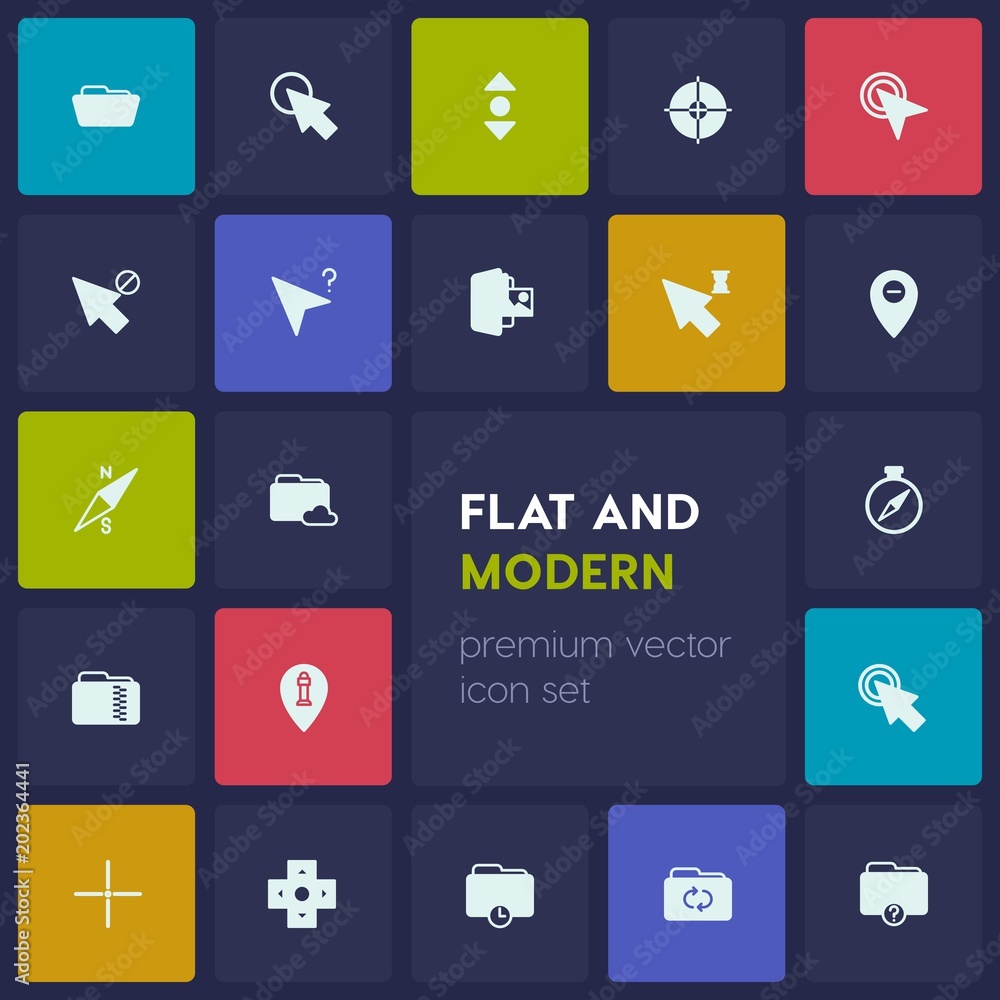 Modern Simple Set of location, folder, cursors Vector fill Icons. Contains such Icons as click, technology, arrow, vertical, scroll and more on dark background. Fully Editable. Pixel Perfect Modern Simple Set of location, folder, cursors Vector fill Icons. Contains such Icons as click, technology, arrow, vertical, scroll and more on dark background. Fully Editable. Pixel Perfect