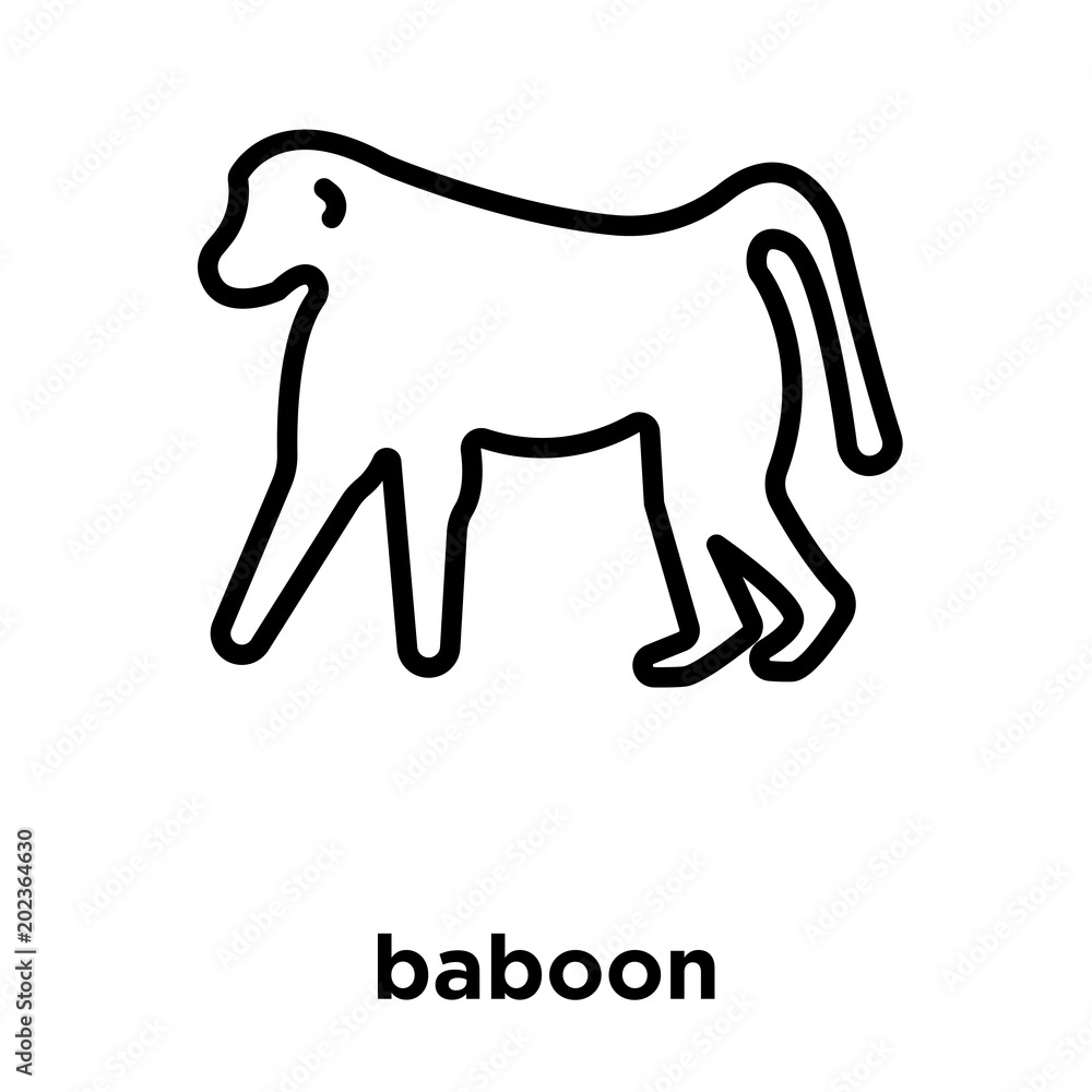baboon icon isolated on white background