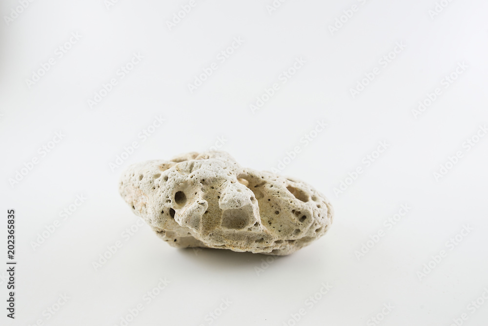 Obraz premium Boulder shape with a surface of national erosion on a white back
