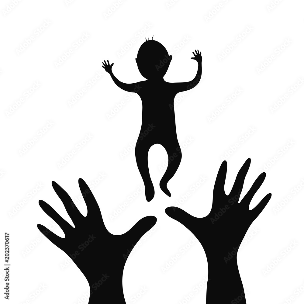 Child on hands, vector illustration of EPS 10 Child on hands, vector illustration of EPS 10