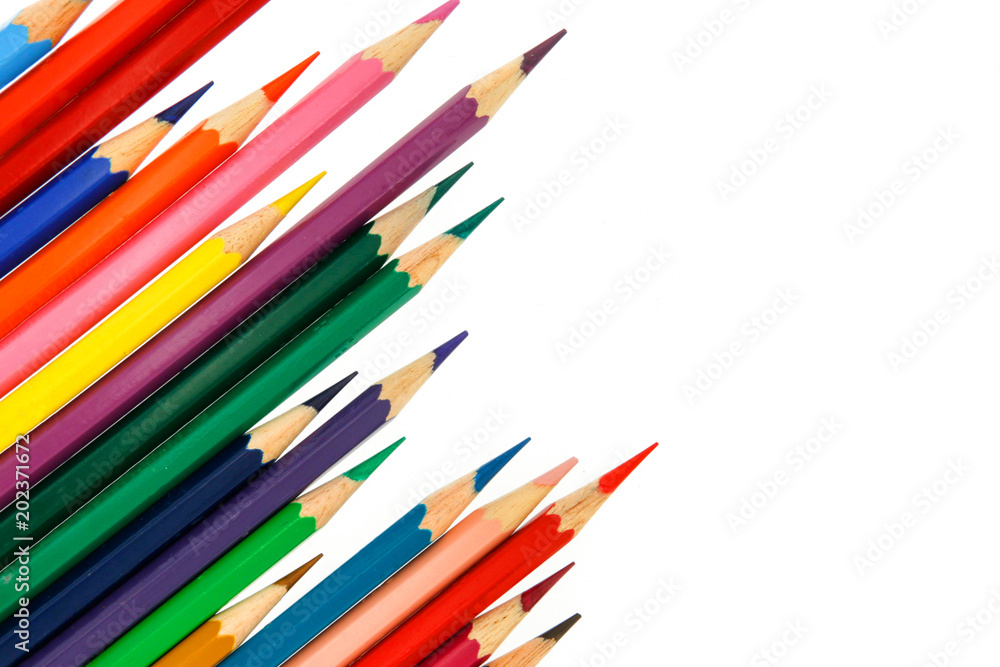 Fototapeta premium Colorful pencils isolated on white background