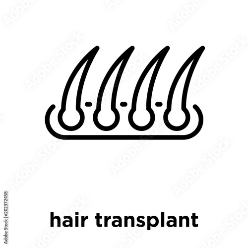 hair transplant icon isolated on white background