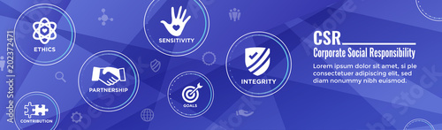 In compliance web banner - icon set that shows a company passed inspection