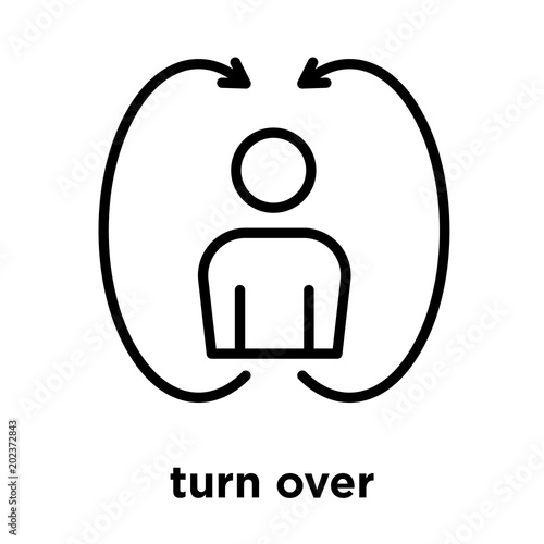 turn over icon isolated on white background