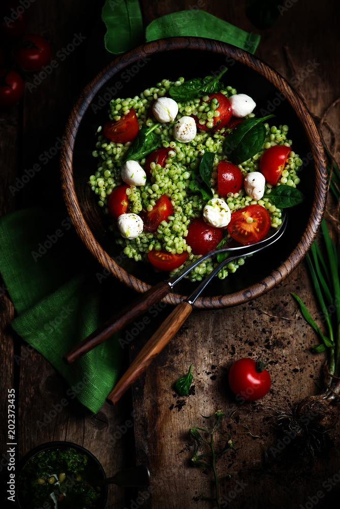 Israeli couscous Salad  with pesto
