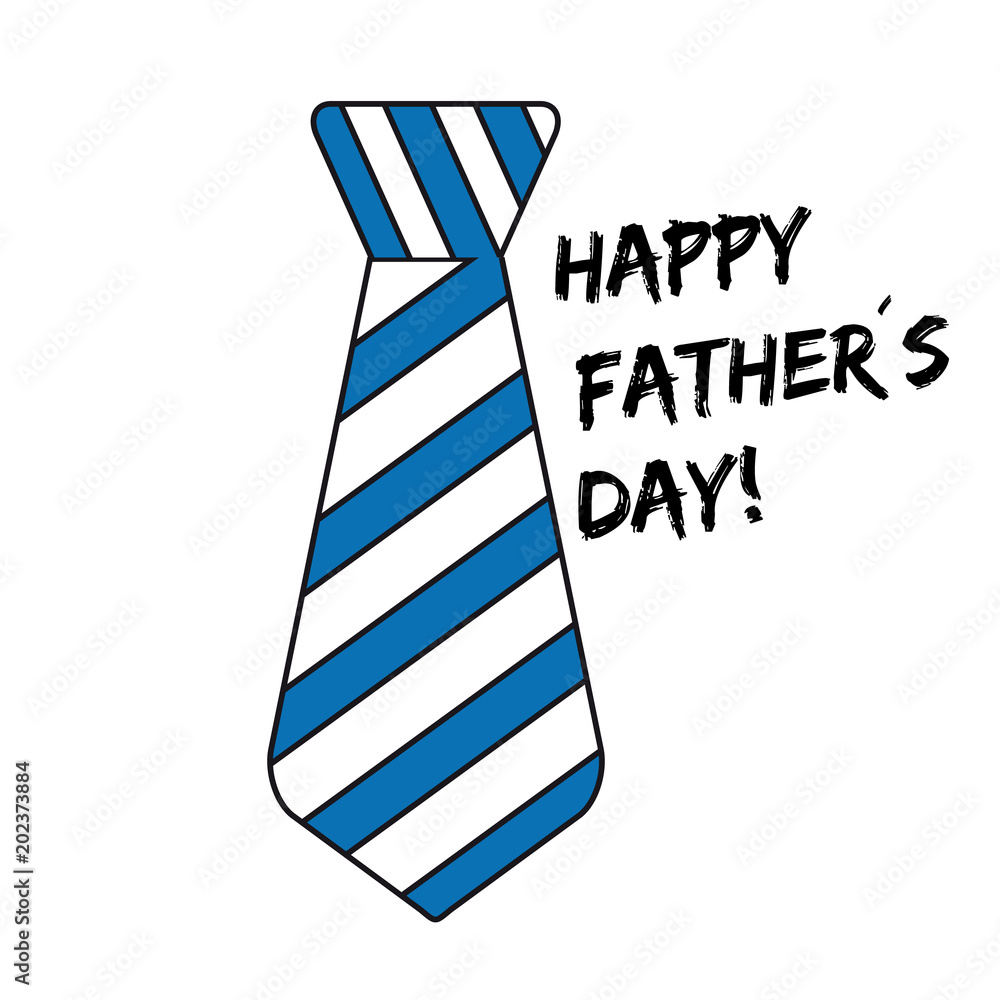Happy Fathers Day - Tie With Stripes - Vector Icon - Isolated On White ...