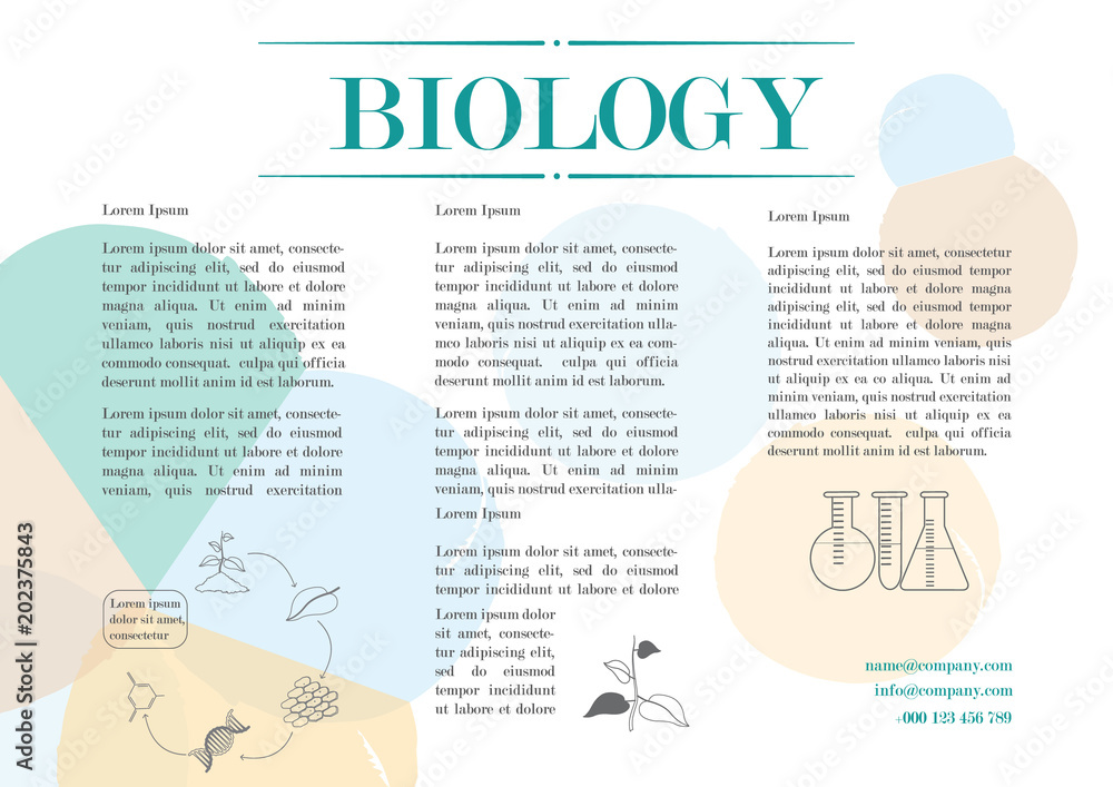Naklejka premium Template design for biology article. Vector illustration.