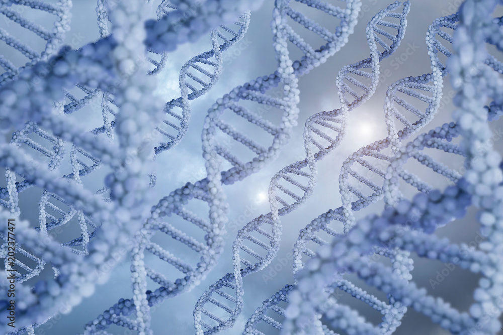 DNA molecules on a blue background. DNA molecules on a blue background.