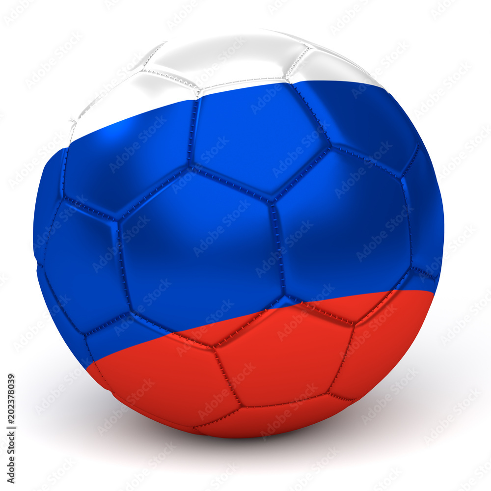 Soccer Ball With Russian Flag 3D Render Soccer Ball With Russian Flag 3D Render