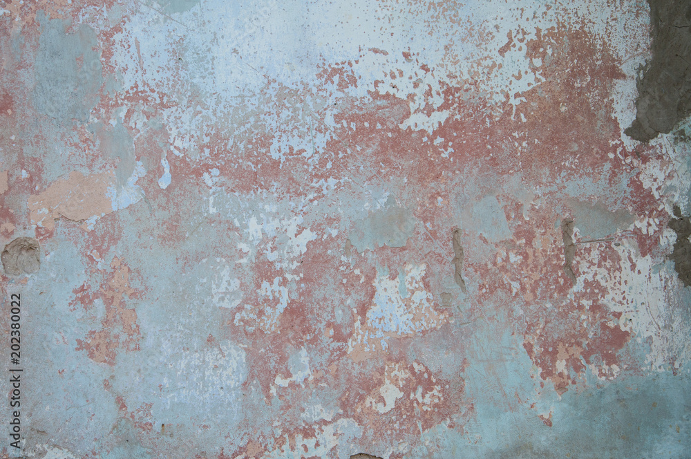 grunge texture of old wall with shabby green paint. background illustration