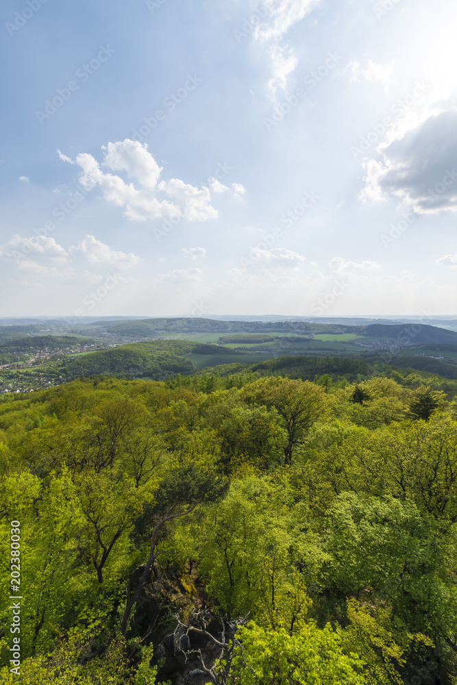 European landscape with blue and cloudy sky. European landscape with blue and cloudy sky.