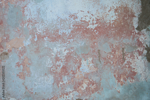 grunge texture of old wall with shabby green paint. background illustration