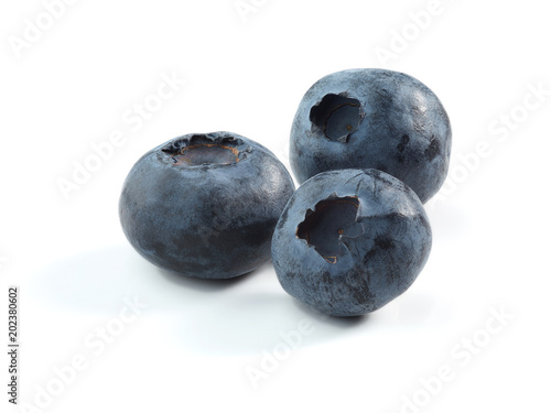 group of fresh blueberries isolated on white background