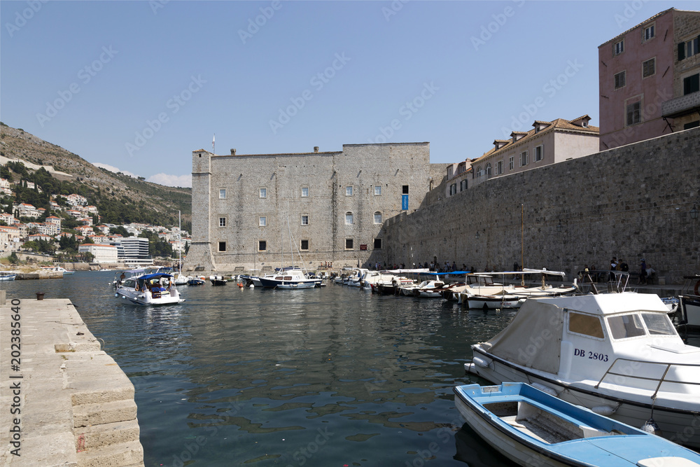 Dubrovnik, Croatia - August 06, 2017: View of the coastline in the old Town