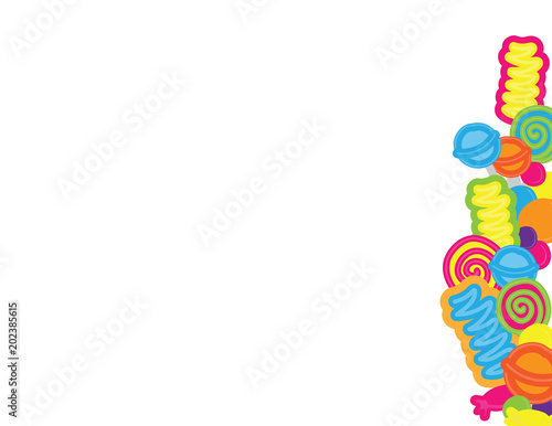 Hand drawn candies and sweets background