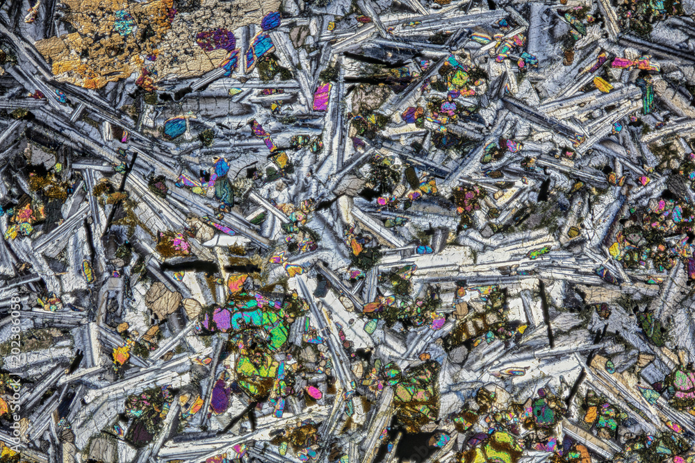 Peridotite - Dünnschliff - polarisiertes Licht Peridotite - Dünnschliff - polarisiertes Licht