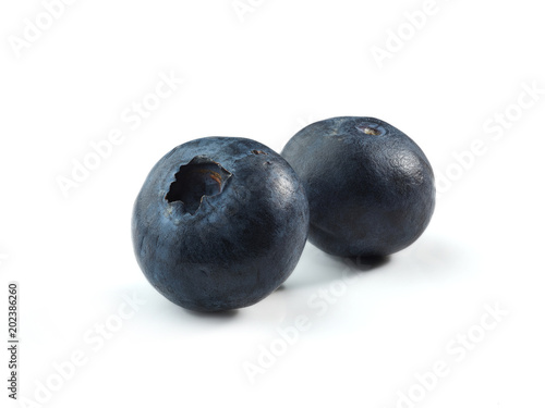 group of fresh blueberries isolated on white background