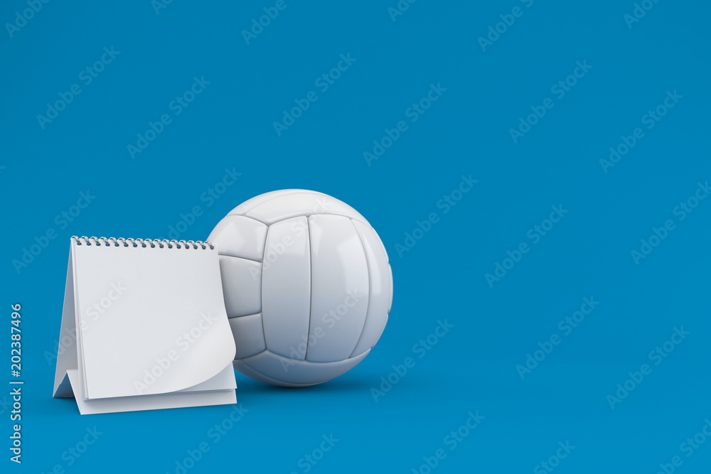 Volleyball with blank calendar