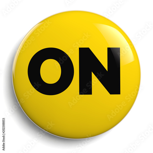On Button Round Yellow Icon