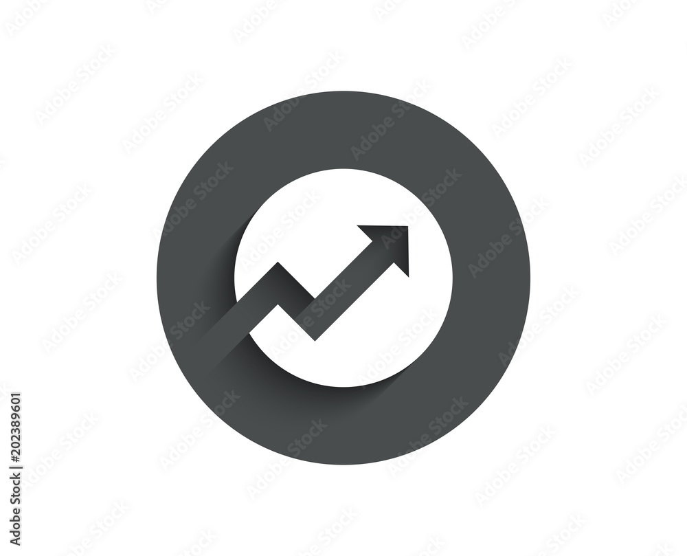 Chart simple icon. Report graph or Sales growth sign in circle. Analysis and Statistics data symbol. Circle flat button with shadow. Vector Chart simple icon. Report graph or Sales growth sign in circle. Analysis and Statistics data symbol. Circle flat button with shadow. Vector
