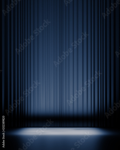 3d render of vertical panels in interior