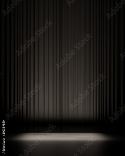 3d render of vertical panels in interior