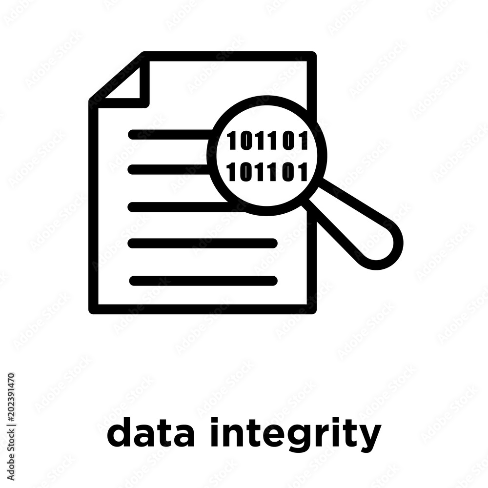 data integrity icon isolated on white background vector de Stock | Adobe  Stock