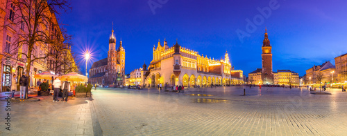 Old town market square of Krakow, Poland.